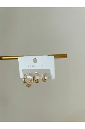 گوشواره استیل (فولاد) طلائی استیل (فولاد) JEWELRY - کد 906214911