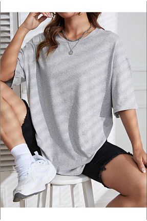 تیشرت طوسی زنانه اورسایز Hunors Sportswear & Company - کد 903927247