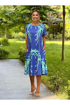 لباس آبی زنانه بافتنی Nevin Kaya Moda - کد 850542621