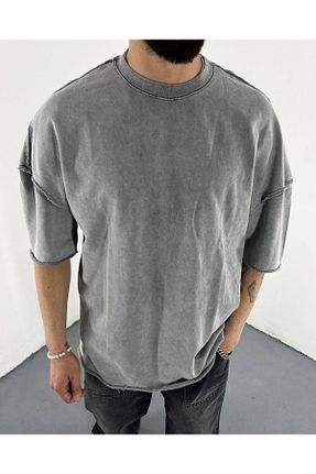 تیشرت طوسی مردانه اورسایز FURY wear - کد 906291125