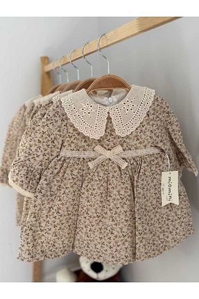 ست نوزادی قهوه ای بچه گانه کتان Kids - کد 906302463