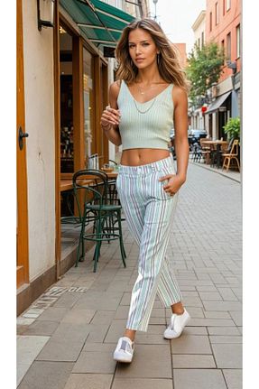 شلوار بژ زنانه Keten Görünümlü Pasaklı Giyim - کد 906325584