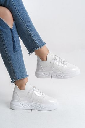 کفش اسنیکر سفید زنانه بند دار Liza Shoes - کد 906371754