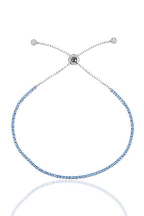 دستبند نقره آبی زنانه 925 عیار Söğütlü Silver - کد 906389574
