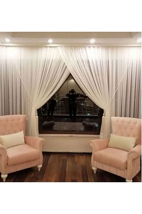 پرده توری سفید ریل دار Ceylanlar perde - کد 899129659