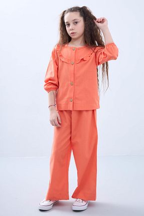 ست بالاتنه و پائین تنه نارنجی بچه گانه بافتنی Perendi - کد 858994036