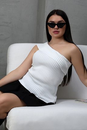 بلوز سفید زنانه ساده ALCHON - کد 906420591