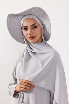 شال طوسی زنانه پلی استر Aisha