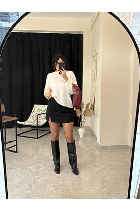 دامن مشکی زنانه پارچه LUZ - کد 906423213