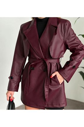ترنچکت زرشکی زنانه آستر دار Enter - کد 919989350