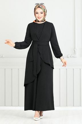 ست بالاتنه و پائین تنه مشکی زنانه بافتنی ModaMerve - کد 906419652