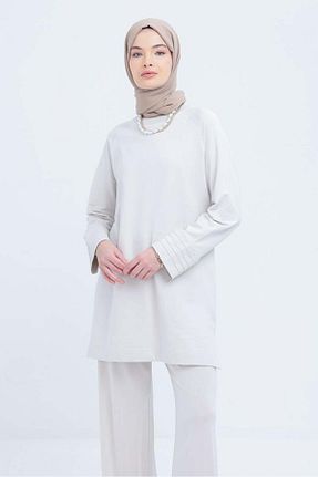 تونیک حجاب بژ زنانه پنبه ای ALLDAY - کد 920482815