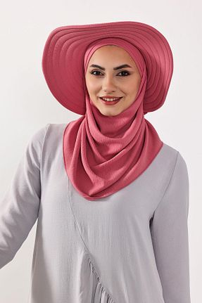 شال صورتی زنانه پلی استر Aisha
