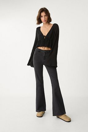 پیراهن مشکی زنانه رگولار Stradivarius - کد 906432709