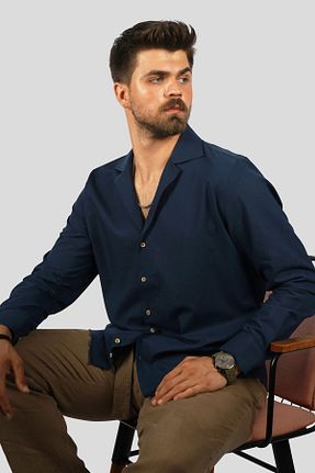 پیراهن سرمه ای مردانه Relaxed Etikmen - کد 843914844