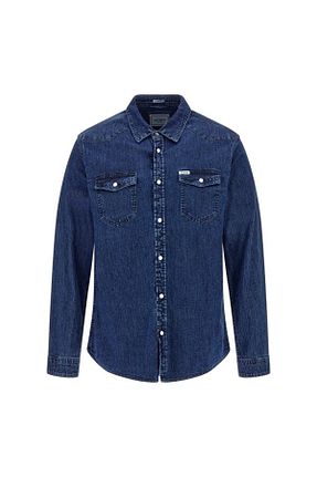 پیراهن آبی مردانه اسلیم فیت Guess - کد 806479833