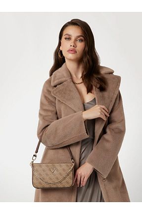 کیف دستی قهوه ای زنانه ابعاد کوچک Guess - کد 862577095