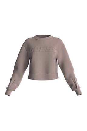 سوئیشرت قهوه ای زنانه طرح دار Guess - کد 736349417