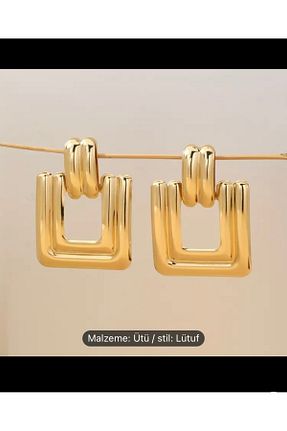 گوشواره جواهر زرد روکش طلا Nilperi - کد 903312860
