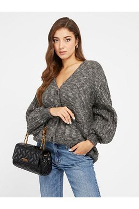 کیف دوشی مشکی زنانه پلی اورتان Guess - کد 758103973