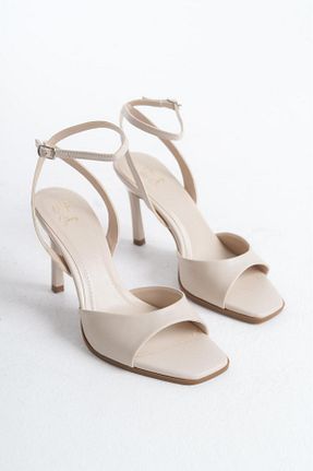کفش پاشنه بلند کلاسیک بژ زنانه نقره NITU Shoes - کد 903630605