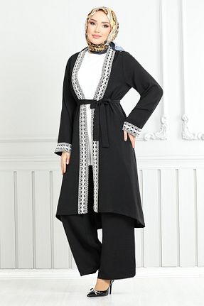 ست بالاتنه و پائین تنه مشکی زنانه بافتنی ModaMerve - کد 906443986