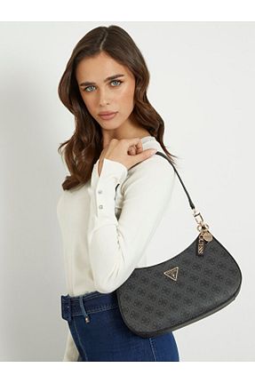 کیف دوشی طوسی زنانه پلی اورتان Guess - کد 655680950