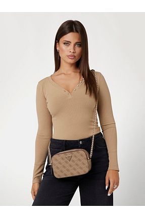 کیف دوشی قهوه ای زنانه پلی اورتان Guess - کد 767227376