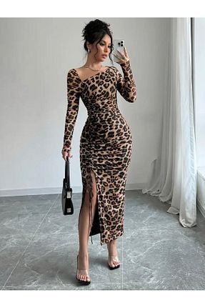 لباس قهوه ای زنانه بافت MAYHOŞ BUTİK - کد 906478631