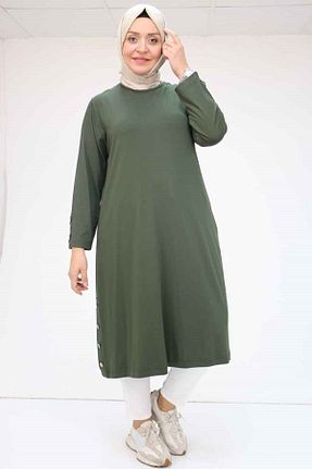 تونیک سایز بزرگ خاکی زنانه بافتنی Eslina - کد 659800152