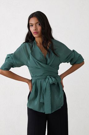 بلوز سبز زنانه ساده Setre - کد 893559139