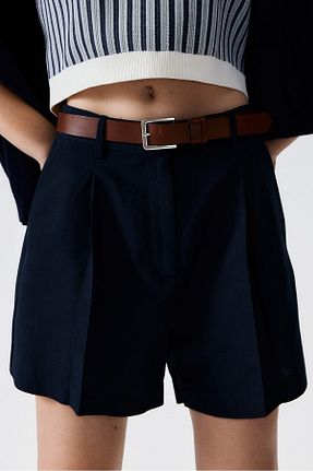 شلوارک و برمودا سرمه ای زنانه فاق بلند H&M - کد 906481326