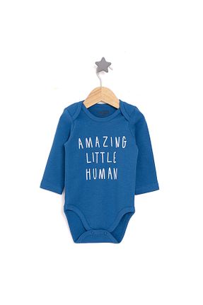 بادی و سرهمی نوزادی سرمه ای بچه گانه پارچه ebebek Hello Baby - کد 906478716