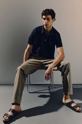 پولوشرت سرمه ای مردانه رگولار H&M - کد 906479865