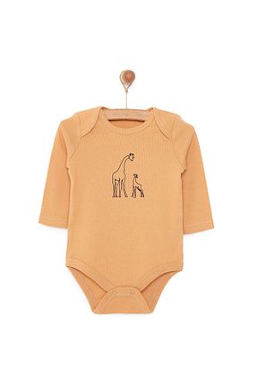بادی و سرهمی نوزادی نارنجی بچه گانه پارچه ebebek Hello Baby - کد 906478040
