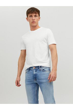 تیشرت سفید مردانه یقه دوچرخه Jack & Jones - کد 35546051