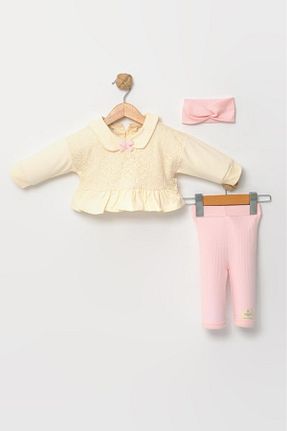 ست نوزادی صورتی بچه گانه پنبه ای Chicsy Baby - کد 920063070