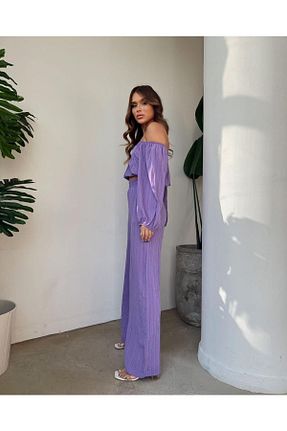 ست بالاتنه و پائین تنه بنفش زنانه بافتنی FASHION COCKTAIL - کد 732168783