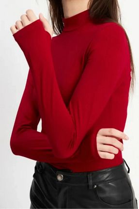 بادی زرشکی زنانه یقه ایستاده oshebu - کد 890744074