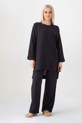 ست بالاتنه و پائین تنه حجاب مشکی زنانه رگولار Fashion Showcase - کد 906570144