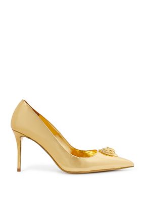 کفش مجلسی طلائی زنانه پاشنه نازک Kurt Geiger - کد 906564075