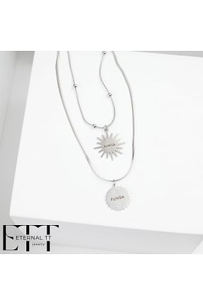 گردنبند استیل ( فولاد ) متالیک زنانه استیل ضد زنگ Eternal TT - کد 906575121