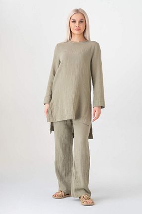 ست بالاتنه و پائین تنه حجاب سبز زنانه رگولار Fashion Showcase - کد 906571189