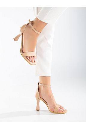 کفش پاشنه بلند کلاسیک بژ زنانه شیشه CİRON SHOES - کد 906564725