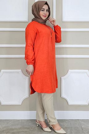تونیک حجاب نارنجی بافتنی MYSTİL - کد 917241784