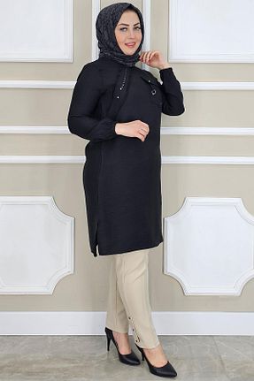 تونیک حجاب مشکی بافتنی MYSTİL - کد 917219569