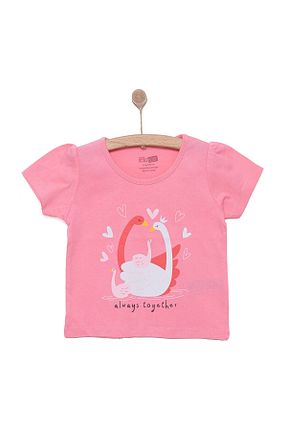 تیشرت صورتی بچه گانه رگولار ebebek Hello Baby - کد 917219042