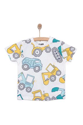 تیشرت سفید بچه گانه رگولار ebebek Hello Baby - کد 917257808