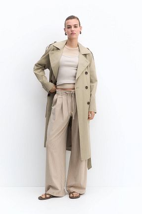 ترنچکت رنگی زنانه پنبه ای Pull & Bear - کد 647271612