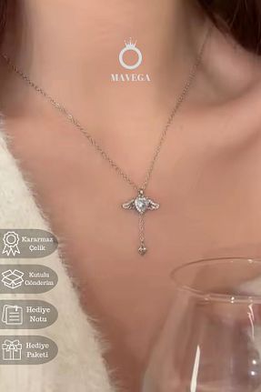 گردنبند استیل ( فولاد ) زنانه استیل ضد زنگ MAVEGA - کد 870240185